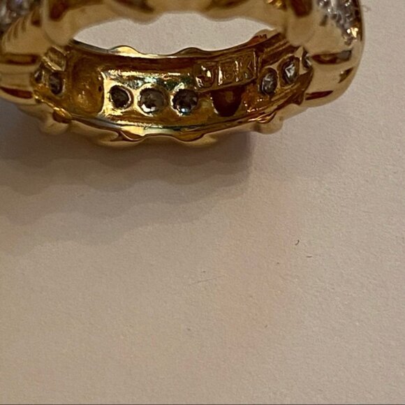 CAMROSE & KROSS JBK RING GOLD PLATE 925 CRYSTAL WRAPPED FAMILY UNITY BAND SIZE 8 - Picture 5 of 9